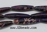 CDE383 15.5 inches 7*30mm rice dyed sea sediment jasper beads