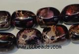 CDE395 15.5 inches 12*16mm nugget dyed sea sediment jasper beads