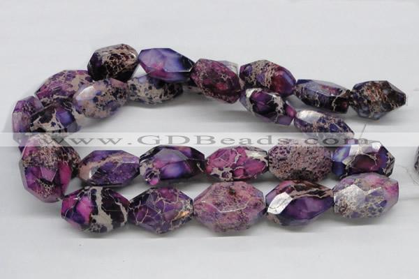 CDE41 15.5 inches 25*35mm faceted nuggets dyed sea sediment jasper beads