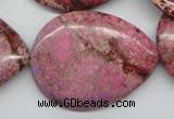 CDE480 15.5 inches 30*40mm flat teardrop dyed sea sediment jasper beads