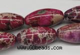 CDE484 15.5 inches 15*30mm rice dyed sea sediment jasper beads