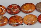 CDE532 15.5 inches 15*20mm oval dyed sea sediment jasper beads