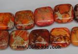 CDE540 15.5 inches 14*14mm square dyed sea sediment jasper beads