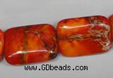 CDE556 15.5 inches 18*25mm rectangle dyed sea sediment jasper beads