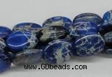 CDE58 15.5 inches 12*16mm oval dyed sea sediment jasper beads