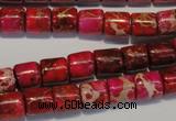 CDE595 15.5 inches 8*8mm tube dyed sea sediment jasper beads