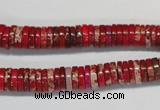 CDE601 15.5 inches 2*8mm heishi dyed sea sediment jasper beads