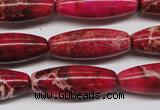 CDE607 15.5 inches 11*31mm rice dyed sea sediment jasper beads