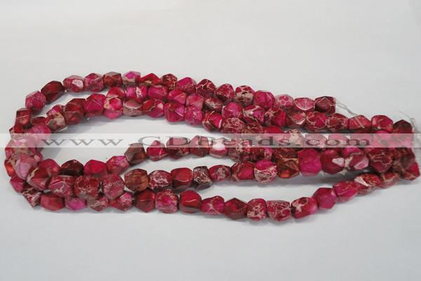 CDE612 15.5 inches 8*10mm faceted nugget dyed sea sediment jasper beads