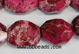 CDE615 15.5 inches 18*24mm faceted nugget dyed sea sediment jasper beads