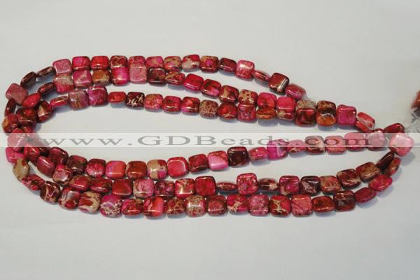 CDE621 15.5 inches 12*12mm square dyed sea sediment jasper beads