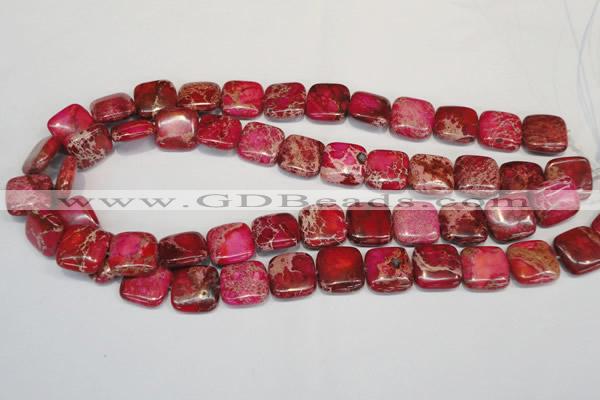 CDE623 15.5 inches 16*16mm square dyed sea sediment jasper beads