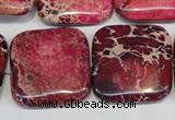 CDE626 15.5 inches 25*25mm square dyed sea sediment jasper beads