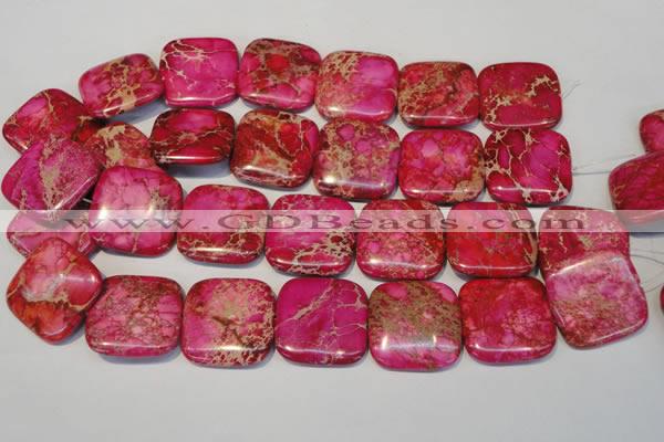 CDE627 15.5 inches 30*30mm square dyed sea sediment jasper beads