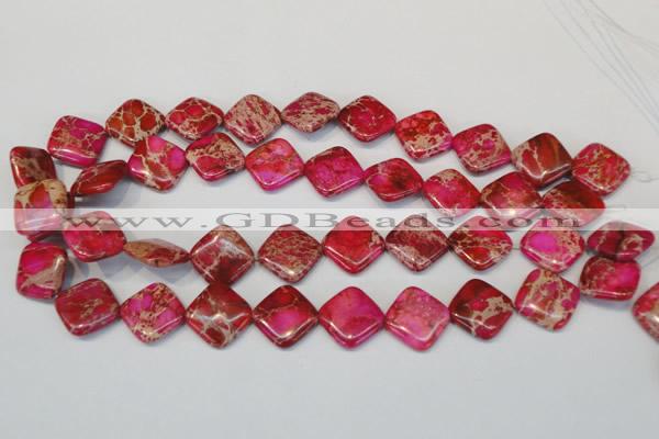 CDE638 15.5 inches 18*18mm diamond dyed sea sediment jasper beads