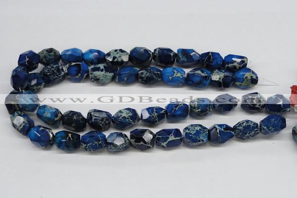 CDE64 15.5 inches 15*20mm faceted nuggets dyed sea sediment jasper beads