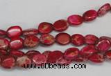 CDE641 15.5 inches 6*8mm oval dyed sea sediment jasper beads