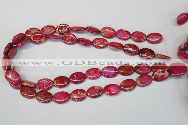 CDE645 15.5 inches 13*18mm oval dyed sea sediment jasper beads