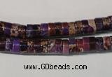 CDE704 15.5 inches 3*6mm heishi dyed sea sediment jasper beads