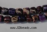 CDE705 15.5 inches 6*8mm nuggets dyed sea sediment jasper beads