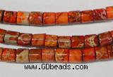 CDE735 15.5 inches 6*6mm tube dyed sea sediment jasper beads