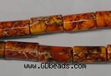 CDE738 15.5 inches 8*16mm tube dyed sea sediment jasper beads