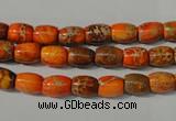 CDE740 15.5 inches 5*8mm drum dyed sea sediment jasper beads