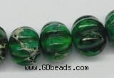 CDE76 15.5 inches multi sizes pumpkin dyed sea sediment jasper beads