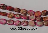 CDE781 15.5 inches 6*8mm oval dyed sea sediment jasper beads