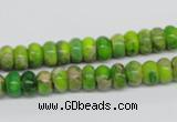 CDE87 15.5 inches 5*8mm rondelle dyed sea sediment jasper beads