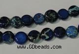 CDE905 15.5 inches 8mm flat round dyed sea sediment jasper beads