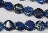 CDE906 15.5 inches 12mm flat round dyed sea sediment jasper beads