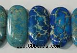 CDE917 15.5 inches 15*30mm oval double drilled dyed sea sediment jasper beads