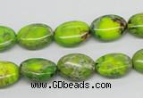 CDE92 15.5 inches 10*14mm oval dyed sea sediment jasper beads