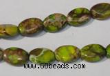 CDE939 15.5 inches 8*12mm oval dyed sea sediment jasper beads