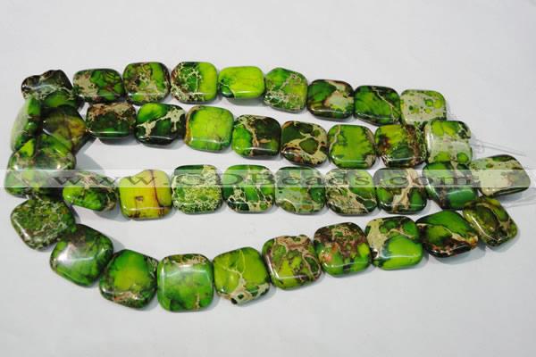 CDE947 15.5 inches 20*20mm square dyed sea sediment jasper beads