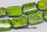 CDE95 15.5 inches 13*18mm rectangle dyed sea sediment jasper beads