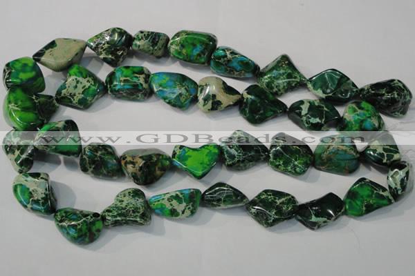 CDE961 15.5 inches 18*20mm nuggets dyed sea sediment jasper beads