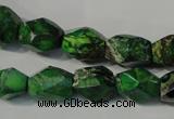 CDE963 15.5 inches 10*14mm faceted nuggets dyed sea sediment jasper beads