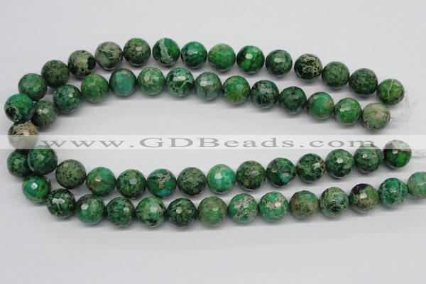 CDE98 15.5 inches 14mm faceted round dyed sea sediment jasper beads