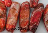 CDE984 15 inches 13*30mm – 16*50mm irregular dyed sea sediment jasper beads