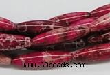 CDI10 16 inches 8*30mm rice dyed imperial jasper beads wholesale