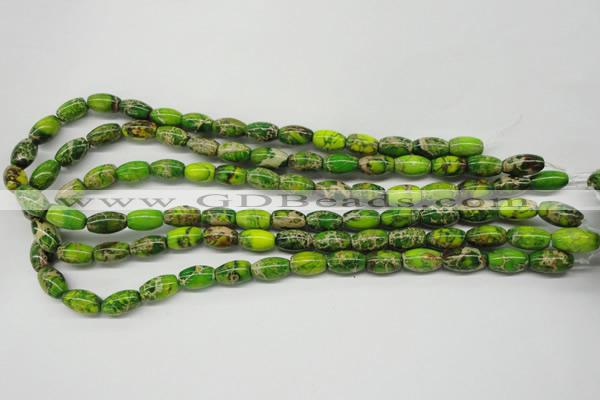 CDI145 15.5 inches 8*12mm rice dyed imperial jasper beads