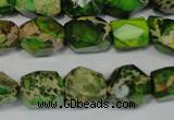 CDI155 15.5 inches 10*12mm faceted nugget dyed imperial jasper beads