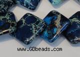 CDI258 15.5 inches 20*20mm diamond dyed imperial jasper beads