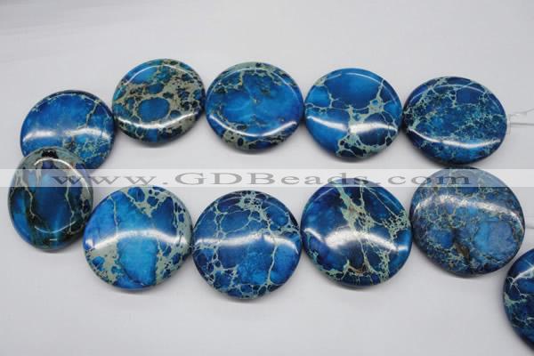 CDI310 15.5 inches 40mm flat round dyed imperial jasper beads