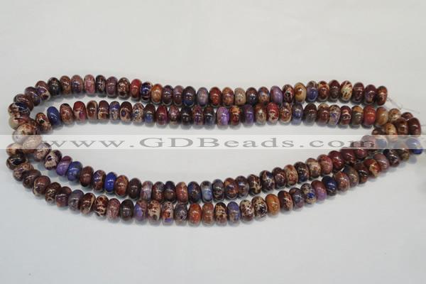 CDI371 15.5 inches 6*10mm rondelle dyed imperial jasper beads