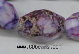 CDI40 16 inches 20*30mm faceted nuggets dyed imperial jasper beads