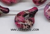 CDI43 16 inches 22*35mm petal shaped dyed imperial jasper beads