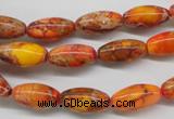 CDI510 15.5 inches 8*16mm rice dyed imperial jasper beads